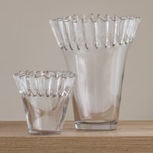 2 Piece Tousle Soda Lime Glass Vase Set